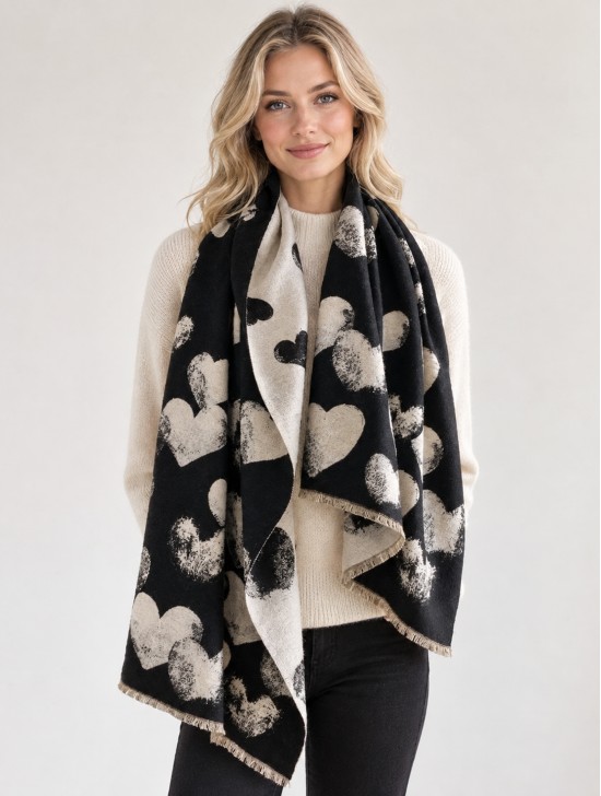 Heart Design Blanket Scarf Heart Design Blanket Scarf